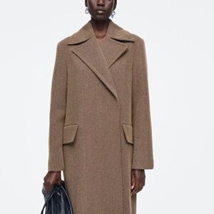 TAILORED HERRINGBONE WOOL COAT (brand new w/ tags)